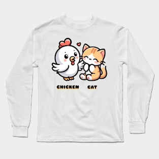 Chicken & Cat Long Sleeve T-Shirt